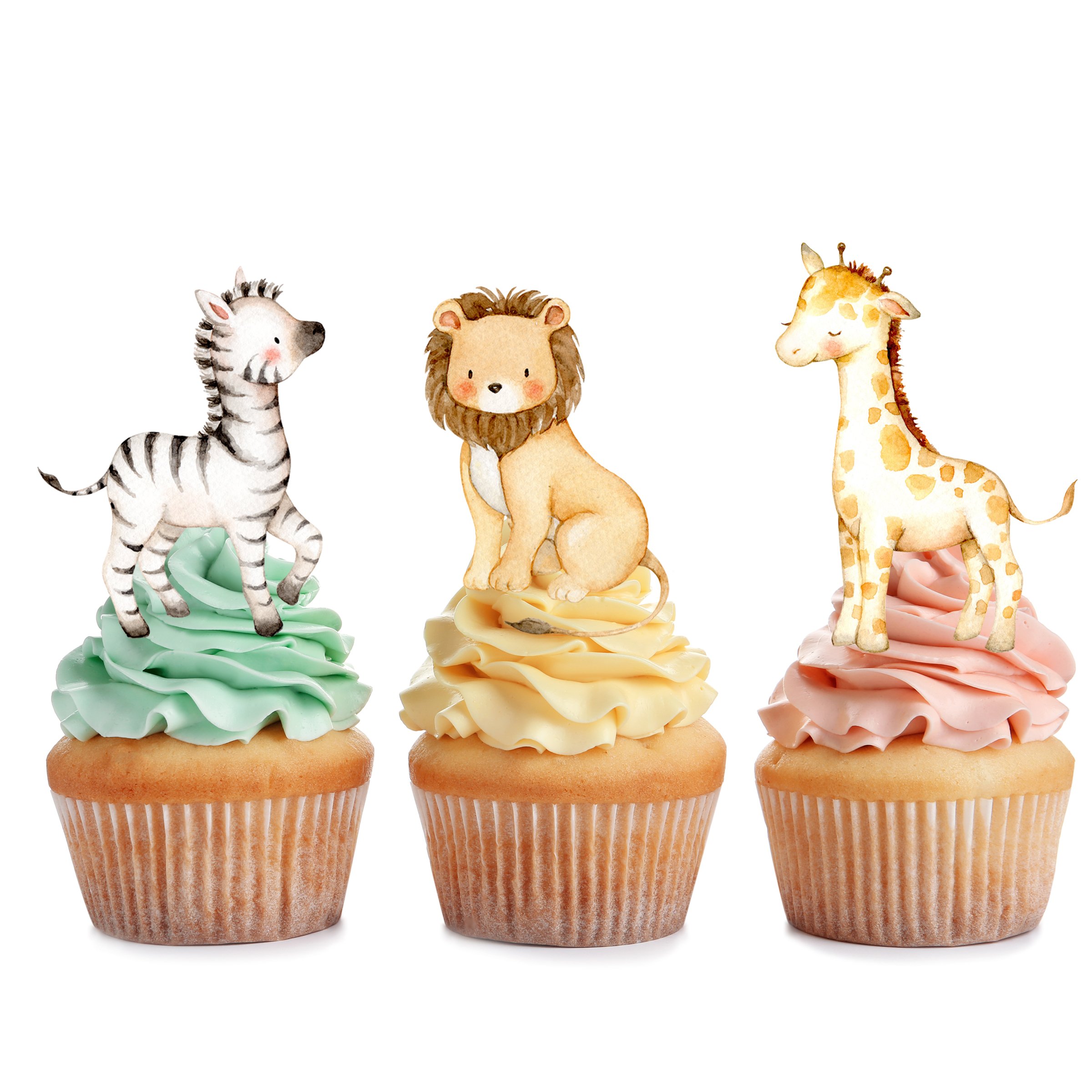 M bel Wohnen Giraffe Heads Animal Funny Edible Cupcake Toppers Wafer 